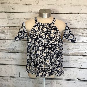 NWT Bargoos Cold Shoulder Flower Tank Top